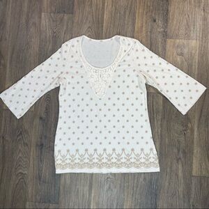 New Without Tags 100% Cotton Bohemian & Crochet Blouse